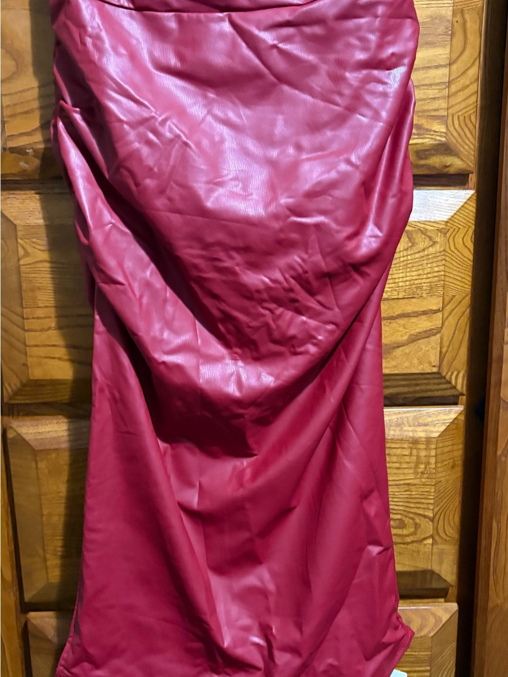 HALARA Burgundy Satin Maxi Dress